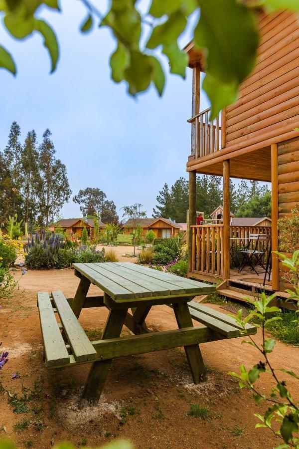 Cabaña en Tunquén, bosque, piscina y vista al mar Esterno foto