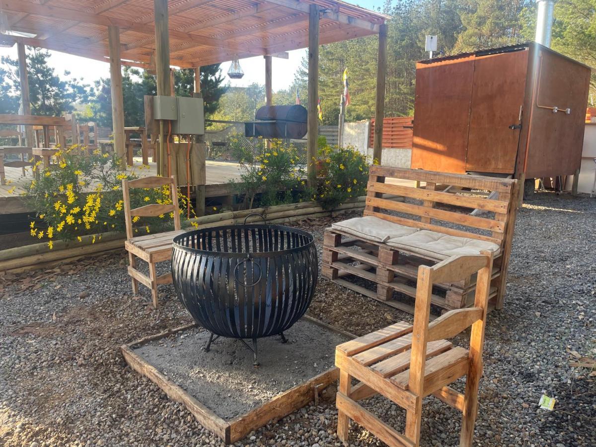 Cabaña en Tunquén, bosque, piscina y vista al mar Esterno foto