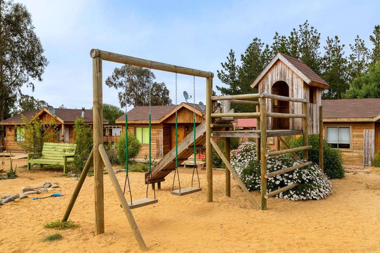 Cabaña en Tunquén, bosque, piscina y vista al mar Esterno foto