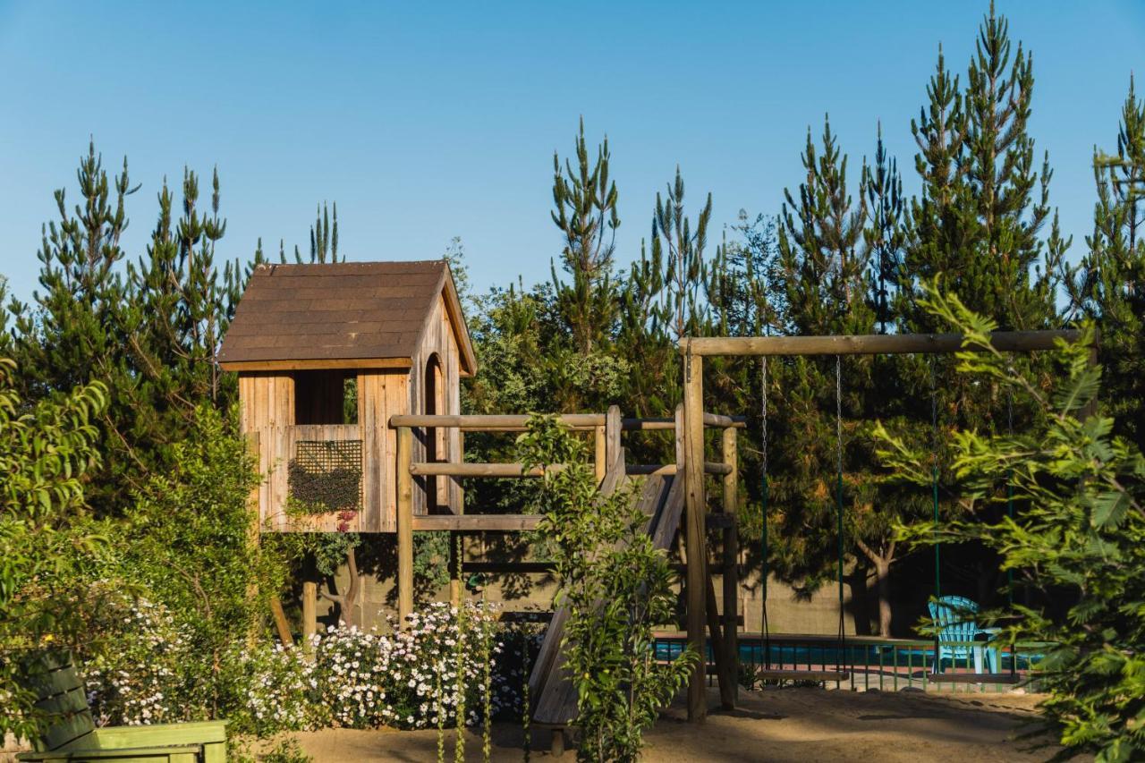 Cabaña en Tunquén, bosque, piscina y vista al mar Esterno foto
