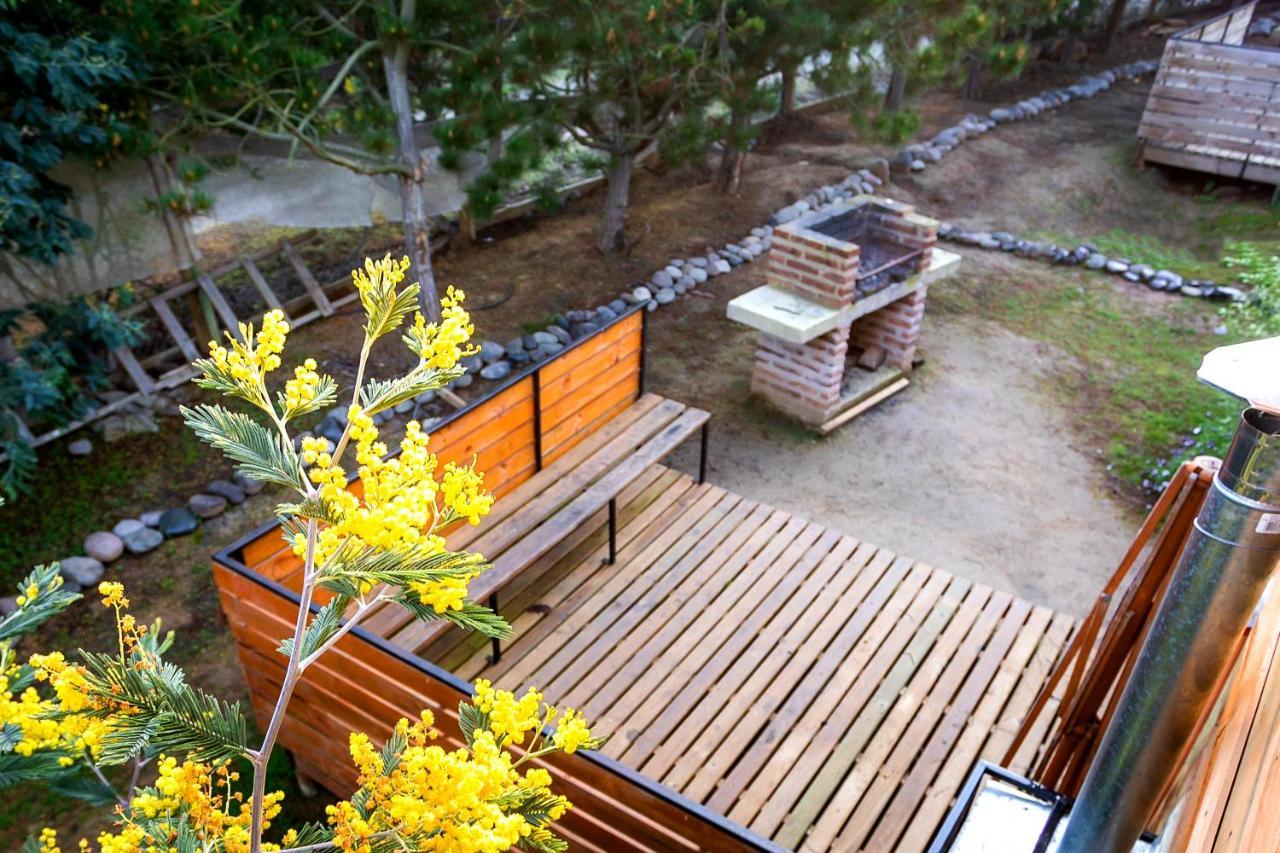 Cabaña en Tunquén, bosque, piscina y vista al mar Esterno foto